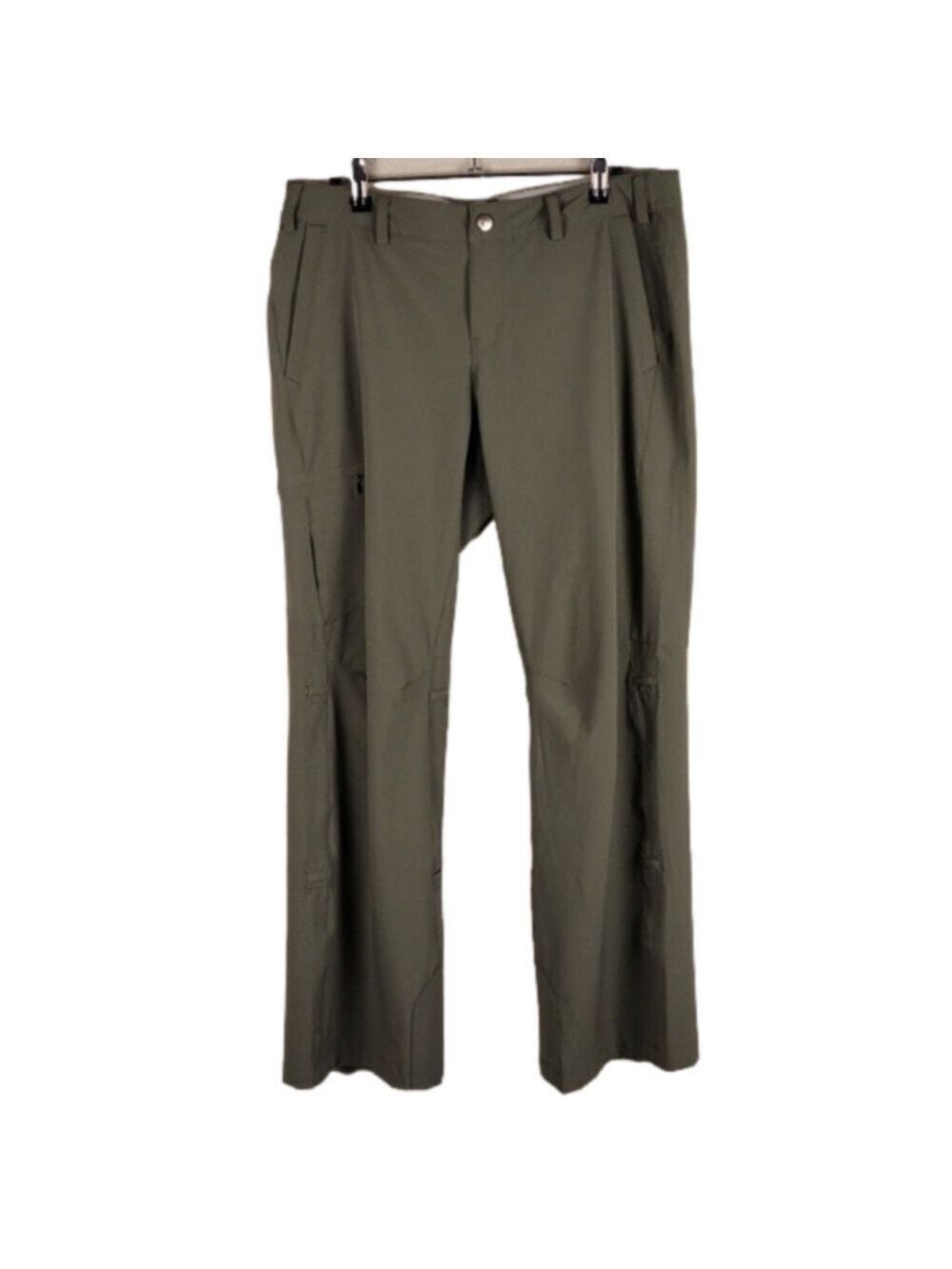 REI Petite Olive Green Mid Rise Snap Zipper Straight Leg Cargo Hiking Pant